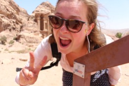 USAID is everywhere in Jordan. Picture taken in Petra by Marina. Model: Maartje